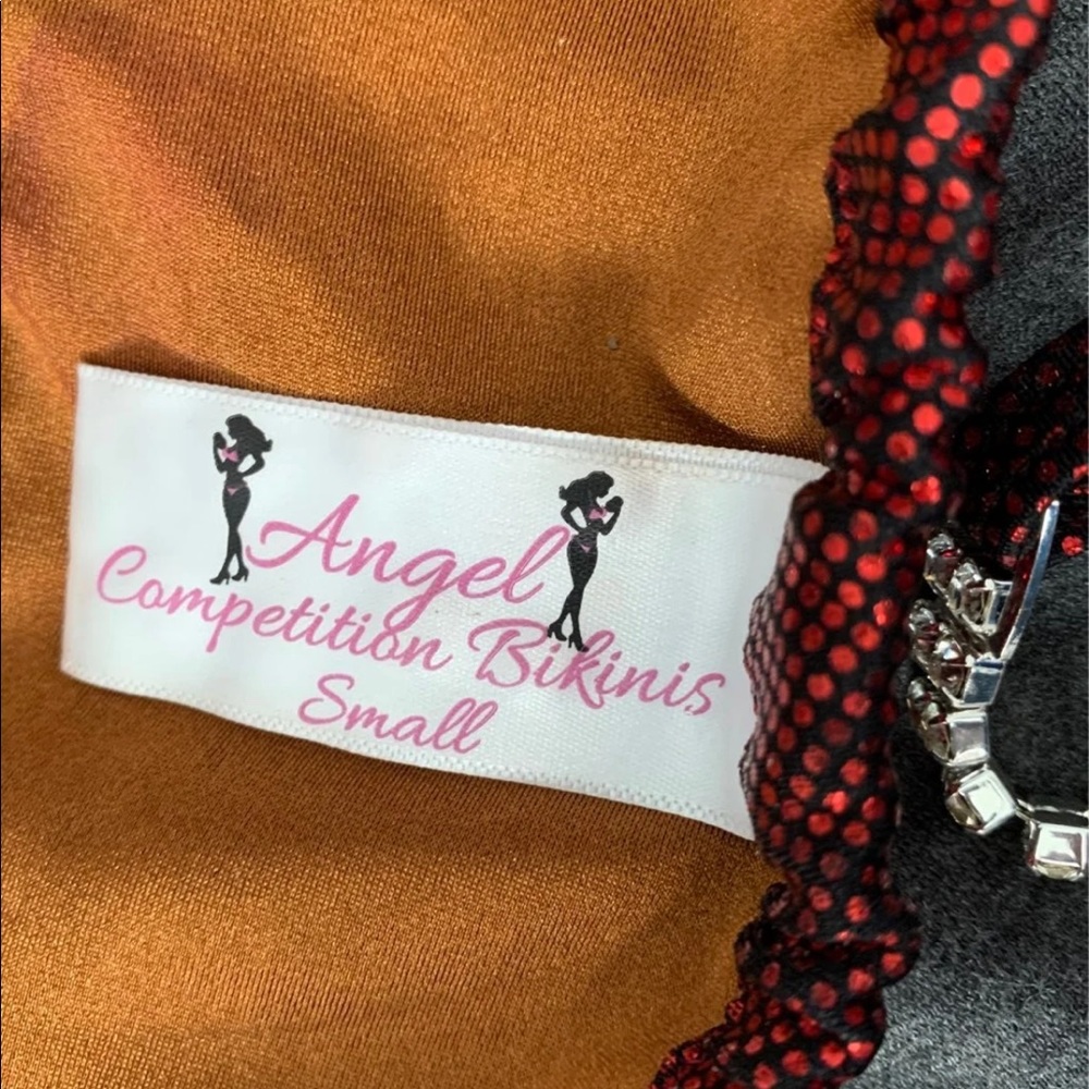 Angel Competition Red Rhinestone Embellished Women's Bikini - Picture 5 of 6